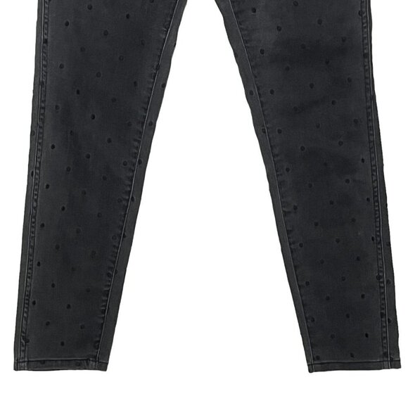 Ulla Johnson Prince Polka Dot Skinny Jeans Charcoal Gray Women’s Size 2 Cropped - Picture 6 of 15